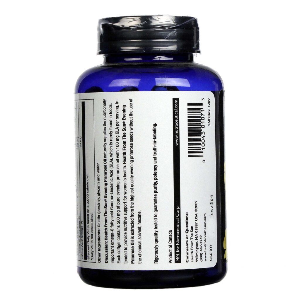 Health From the Sun Óleo de Prímula 500mg 180 Cápsulas - Bem-Estar Natural - Imagem 3