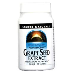Source Naturals Extrato de Semente de Uva 200mg: Potente Antioxidante Natural para Saúde e Bem-Estar - 90 Tabletes