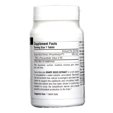 Source Naturals, Extrato de Semente de Uva 200 mg - 90 Tabletes - Image 2