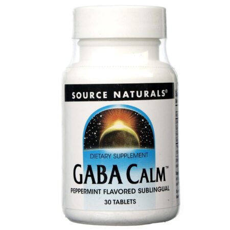 Source Naturals, GABA Calm™ - Sublingual Hortelã-pimenta - 30 Tabletes