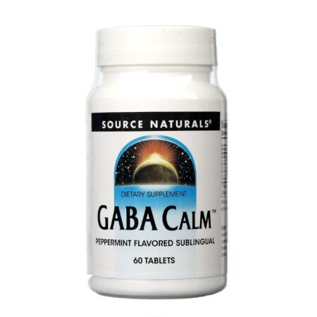 Source Naturals, GABA Calm™, Sublingual Sabor Hortelã-Pimenta - 60 Tabletes