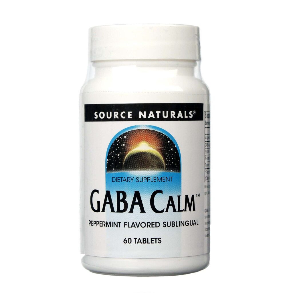 Source Naturals GABA Calm™ Sublingual Hortelã-Pimenta 60 Tabletes - Alívio Natural do Estresse e Ansiedade