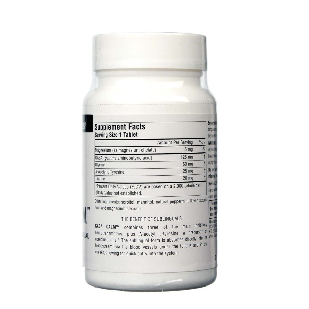 Source Naturals GABA Calm™ Sublingual Hortelã-Pimenta 60 Tabletes - Alívio Natural do Estresse e Ansiedade - Imagem 2