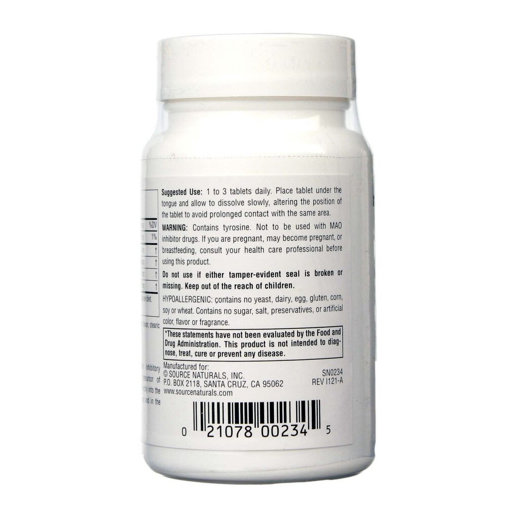 Source Naturals GABA Calm™ Sublingual Hortelã-Pimenta 60 Tabletes - Alívio Natural do Estresse e Ansiedade - Imagem 3