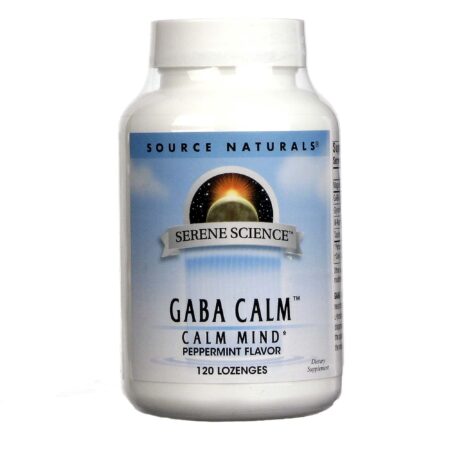 Source Naturals, GABA Calm Sublingual, Hortelã-Pimenta - 120 Tabletes