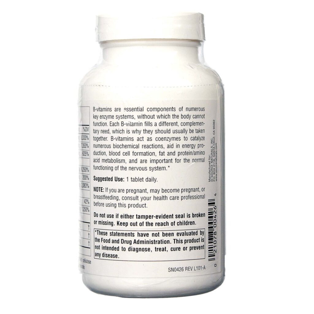 Source Naturals Complexo B-125: Energia e Bem-Estar com Vitaminas B para o Seu Dia a Dia no Brasil - Imagem 3