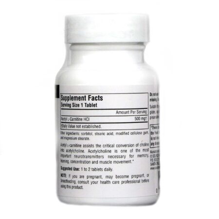 Source Naturals, Acetil L-Carnitina 500 mg - 30 Tabletes - Image 2