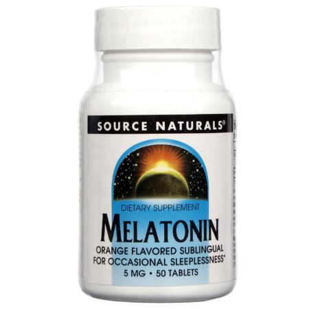 Source Naturals Melatonina 5 mg Laranja - 50 Tabletes Sublingual