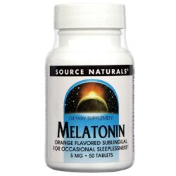 Source Naturals Melatonina 5mg Laranja Sublingual: Sono Tranquilo e Repousante | 50 Tabletes