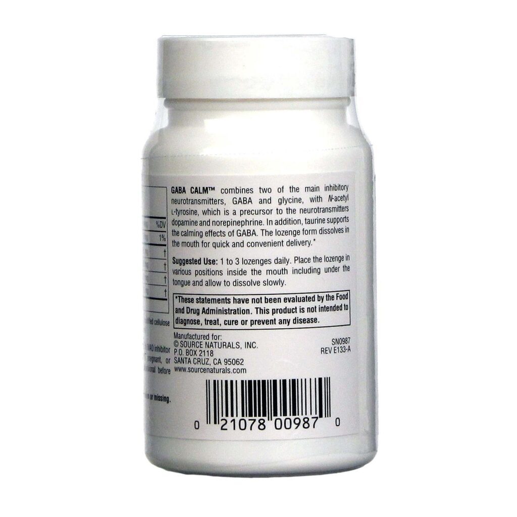 Source Naturals GABA Calm Laranja - 60 Comprimidos Sublinguais para Relaxamento e Bem-Estar - Imagem 3