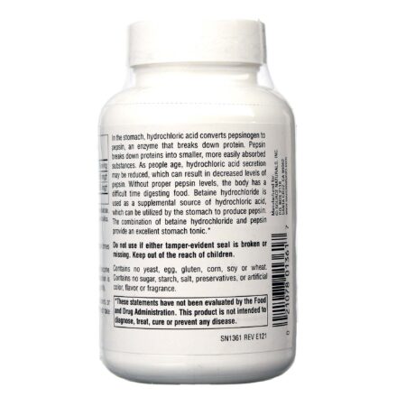 Source Naturals, HCl Betaína - 90 Tabletes - Image 3