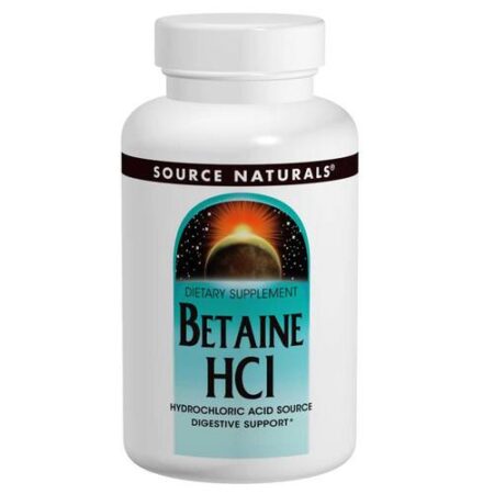 Source Naturals, HCl betaína - 650 mg - 180 Tabletes