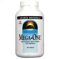Source Naturals Mega-One Multivitamínico Completo Sem Ferro - 180 Comprimidos: Energia e Bem-Estar Diário para Brasileiros