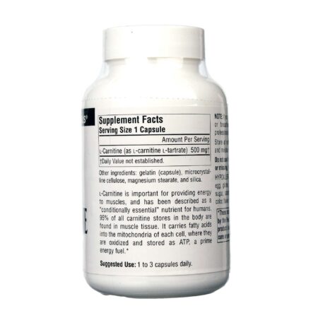 Source Naturals, L-Carnitina 500 mg - 60 Cápsulas - Image 2