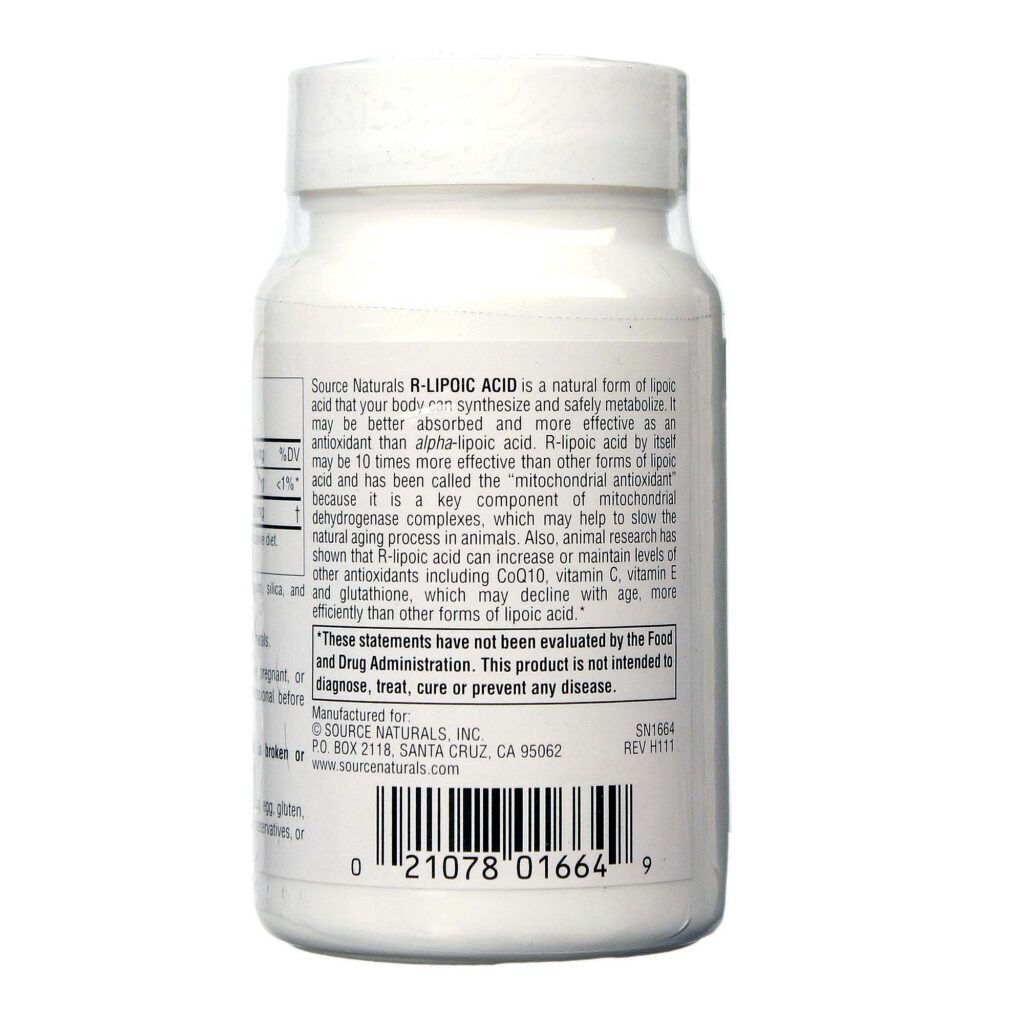 Source Naturals R-Lipóico 100mg - Antioxidante Potente para sua Saúde e Bem-Estar - Imagem 3