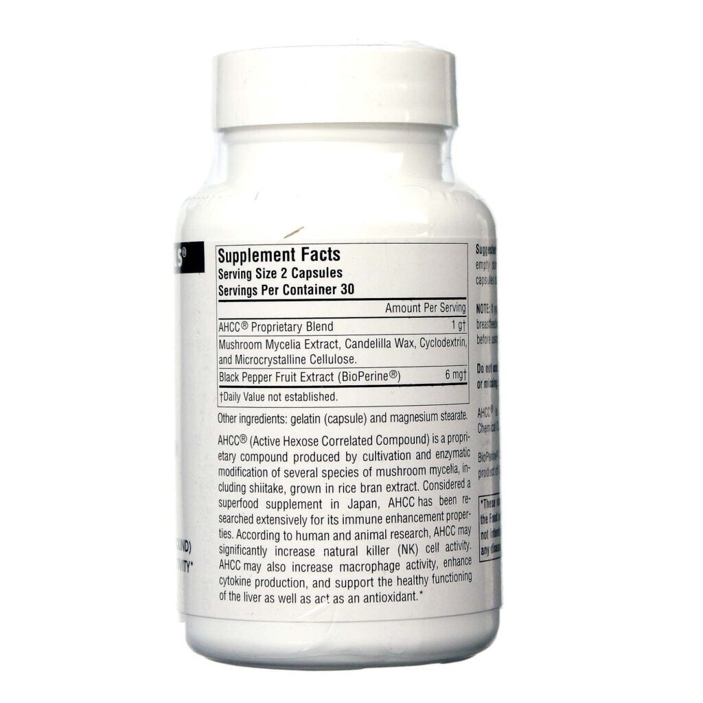Source Naturals AHCC 500 mg com Bioperine 60 Cápsulas: Saúde e Vitalidade para o Seu Dia a Dia no Brasil - Imagem 2