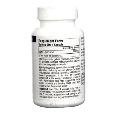 Source Naturals, Ácido Alfa Llipóico 300 mg - 60 Cápsulas - Image 2