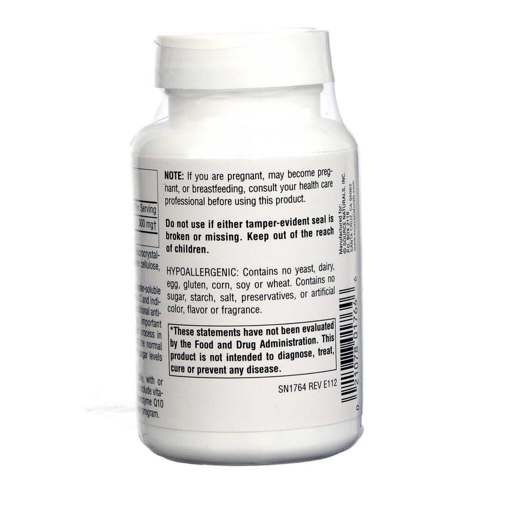Ácido Alfa-Lipóico 300mg Source Naturals - 60 Cápsulas: Poder Antioxidante Potente - Imagem 3