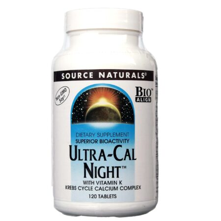 Source Naturals Ultra Cal Noite w / Vitamina K 120 Tabletes