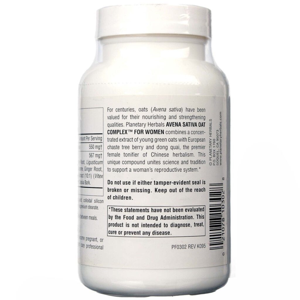 Planetary Formulas Complexo de Aveia Avena Sativa para Mulheres 200 Tabletes - Imagem 3
