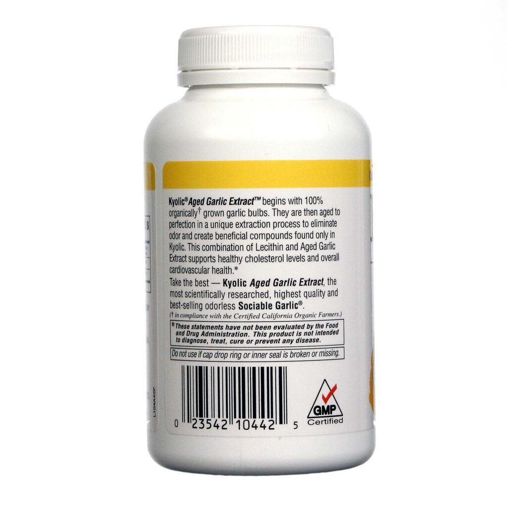 Kyolic Extrato de Alho Colesterol com Lecitina - 200 Cápsulas para Saúde Cardiovascular - Imagem 3