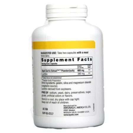 Kyolic Fórmula 104 Alho + Lecitina 300 Cápsulas - Saúde Cardiovascular e Bem-Estar - Imagem 2