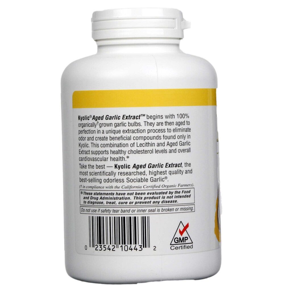 Kyolic Fórmula 104 Alho + Lecitina 300 Cápsulas - Saúde Cardiovascular e Bem-Estar - Imagem 3