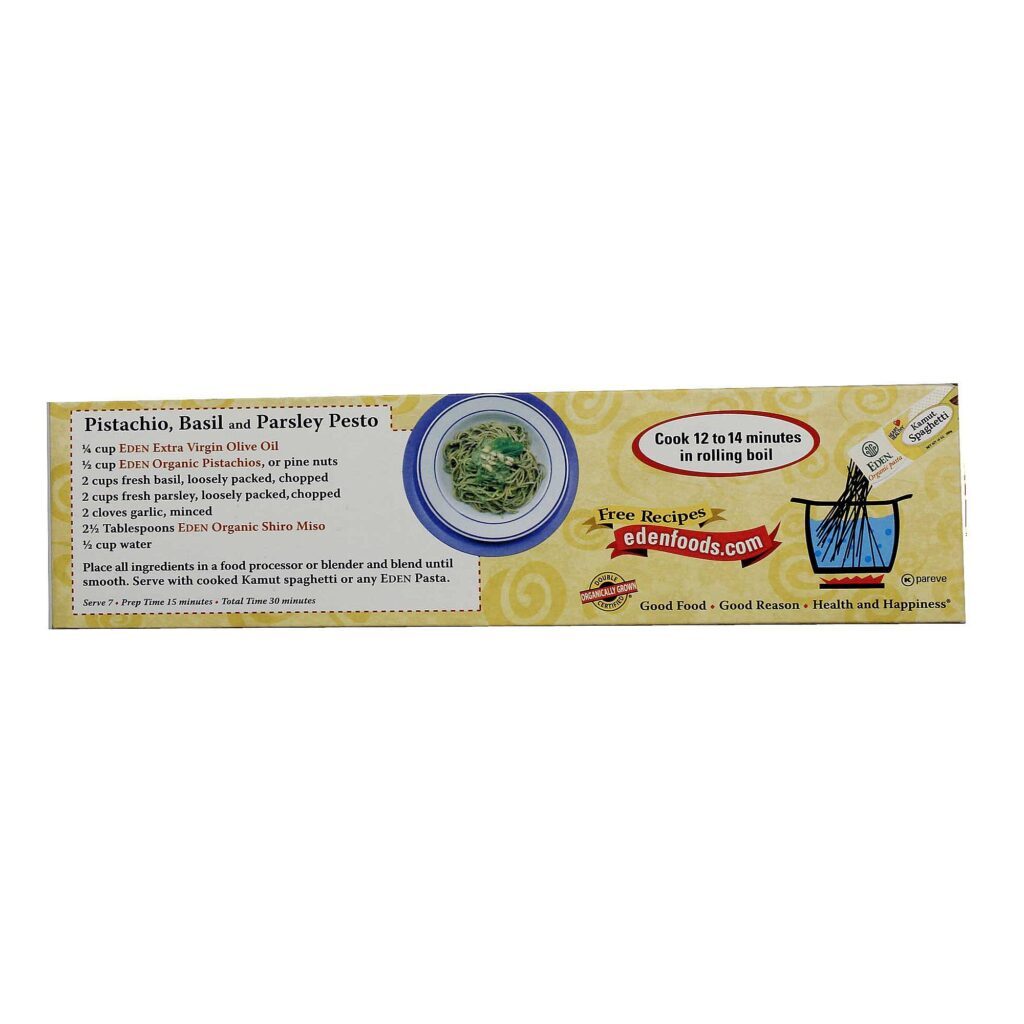 Spaghetti Kamut Orgânico Eden Foods 396g: Massa Integral Premium para sua Saúde - Imagem 3