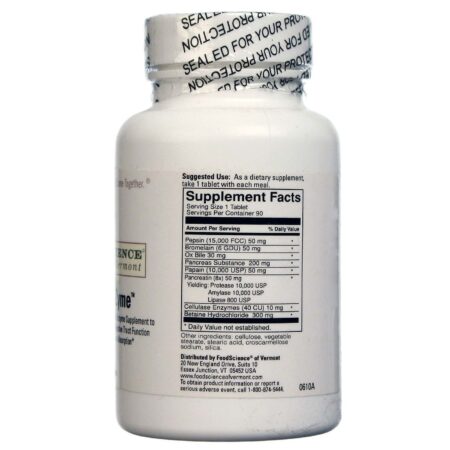 Food Science of Vermont, All-Zyme™ - 90 Tabletes - Image 2