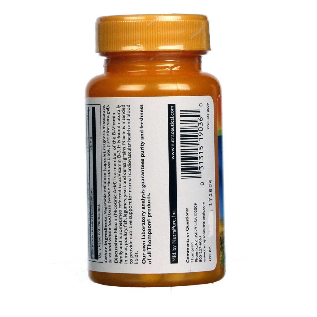 Vitamina B3 Niacina Thompson Flush Free 500mg 30 Cápsulas Vegetarianas - Saúde Otimizada - Imagem 3