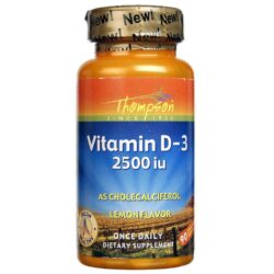 Vitamina D3 Thompson Sabor Limão 2.500 UI - 90 Comprimidos Mastigáveis
