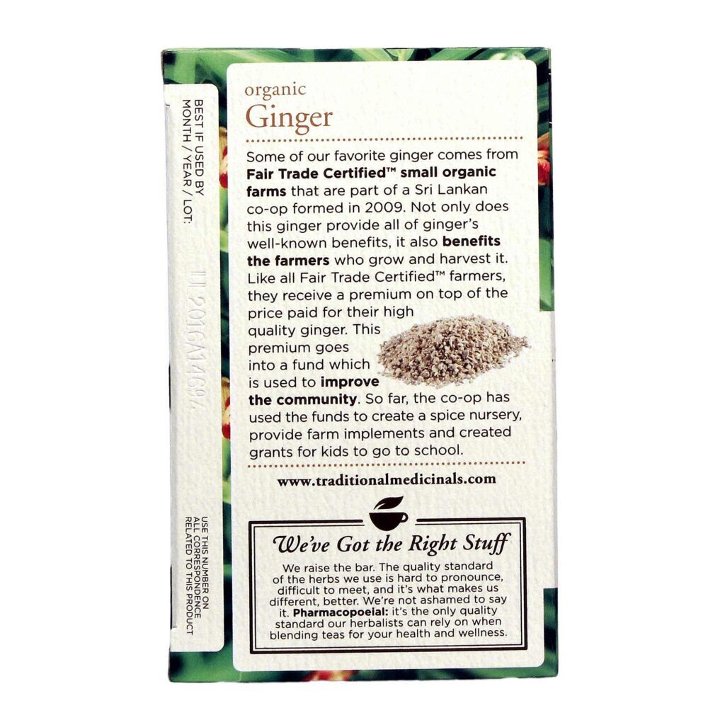 Traditional Medicinals Chá de Gengibre 16 Saquinhos - Alívio Natural e Bem-Estar - Imagem 4