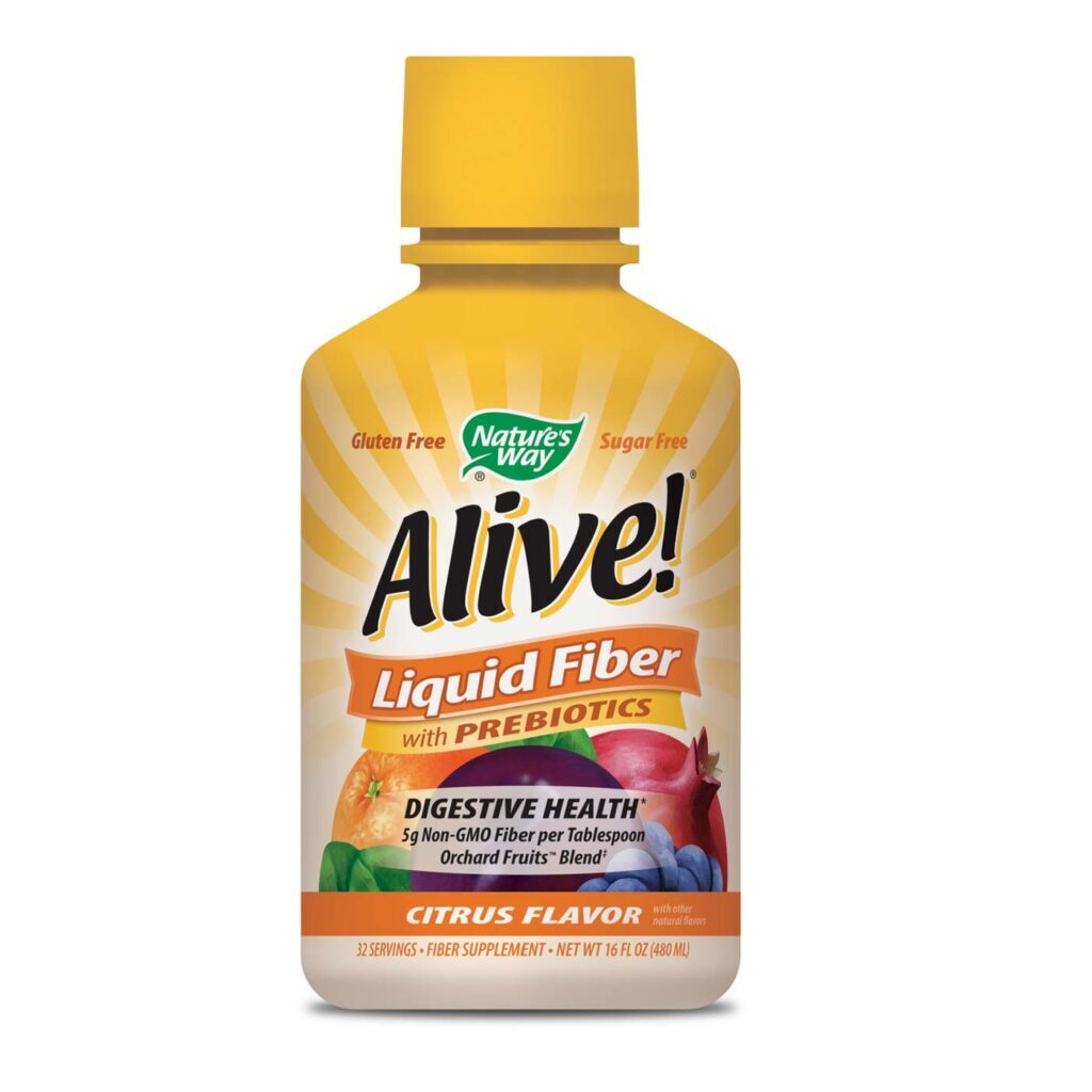 Nature's Way Alive! Liquid Fibra com Prebióticos, Sabor Citrus - 473ml