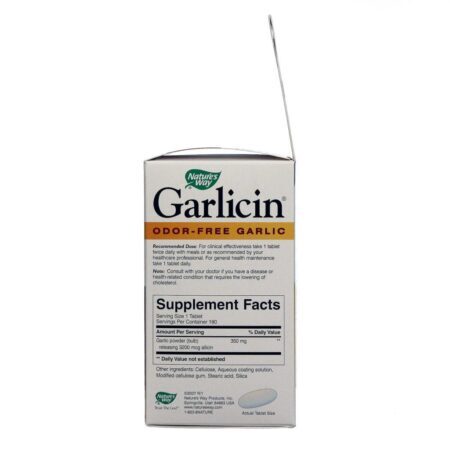 Nature's Way Garlicin® Saúde Cardiovascular - 180 Tabletes - Alho para Coração - Imagem 2
