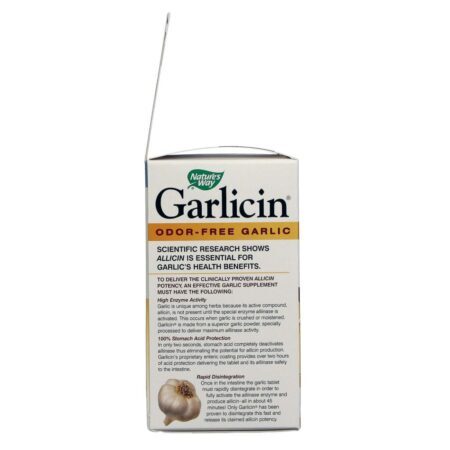 Nature's Way Garlicin® Saúde Cardiovascular - 180 Tabletes - Alho para Coração - Imagem 3