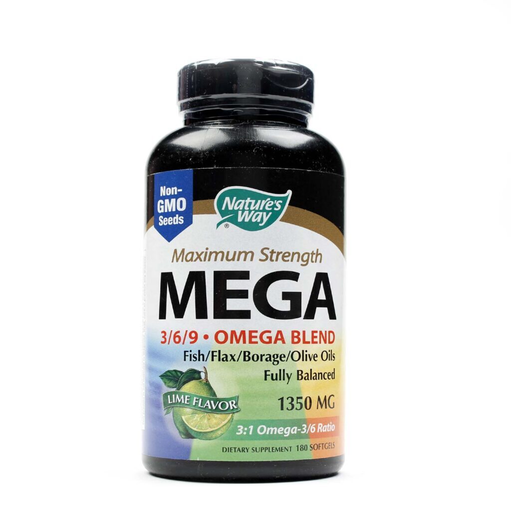 Nature's Way EfaGold MEGA 1350 mg Óleo de Peixe com Limão - 180 Cápsulas Gel