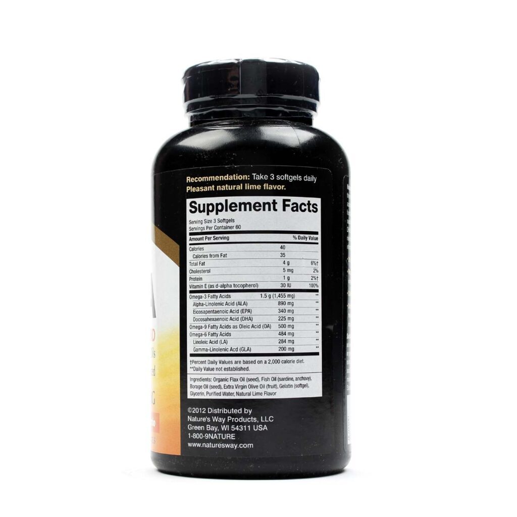 Nature's Way EfaGold MEGA 1350 mg Óleo de Peixe com Limão - 180 Cápsulas Gel - Imagem 2