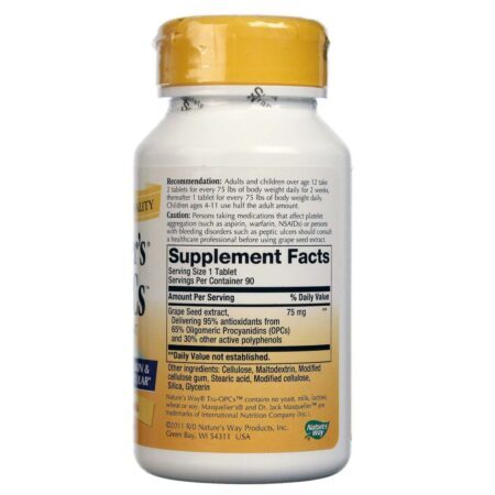 Nature's Way Masquelier Tru-OPCs Antioxidante - 90 Tabletes - Imagem 2
