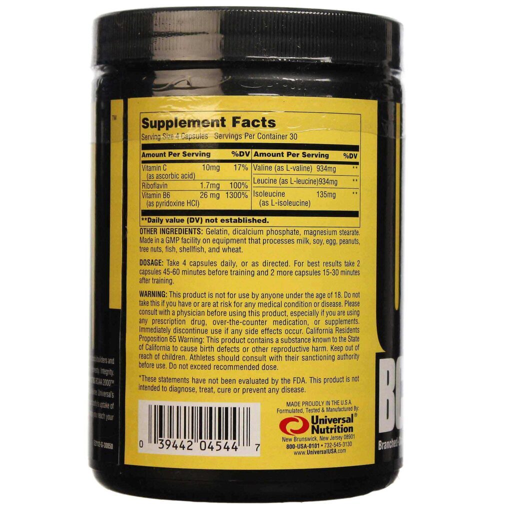 Universal Nutrition BCAA 2000 120 Cápsulas: Energia e Recuperação Muscular - Imagem 3