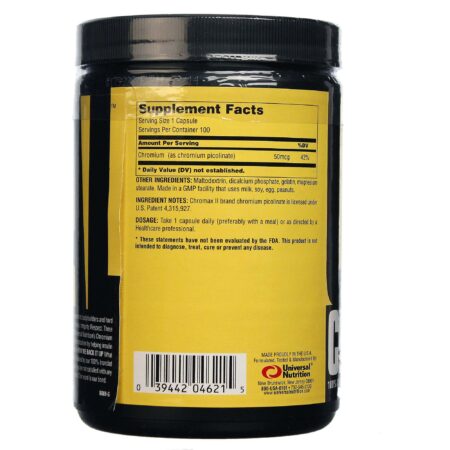 Universal Nutrition, Picolinato Cromo 200 mcg - 100 Cápsulas - Image 3