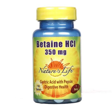 Nature's Life, Betaína HCl 350 mg - 100 Tabletes