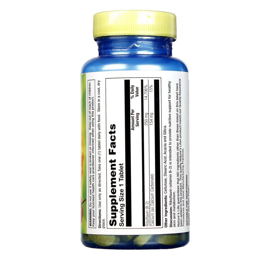 Nature's Life B-2 250 mg: Vitamina B2 Essencial para sua Energia e Bem-Estar - 100 Comprimidos - Imagem 2