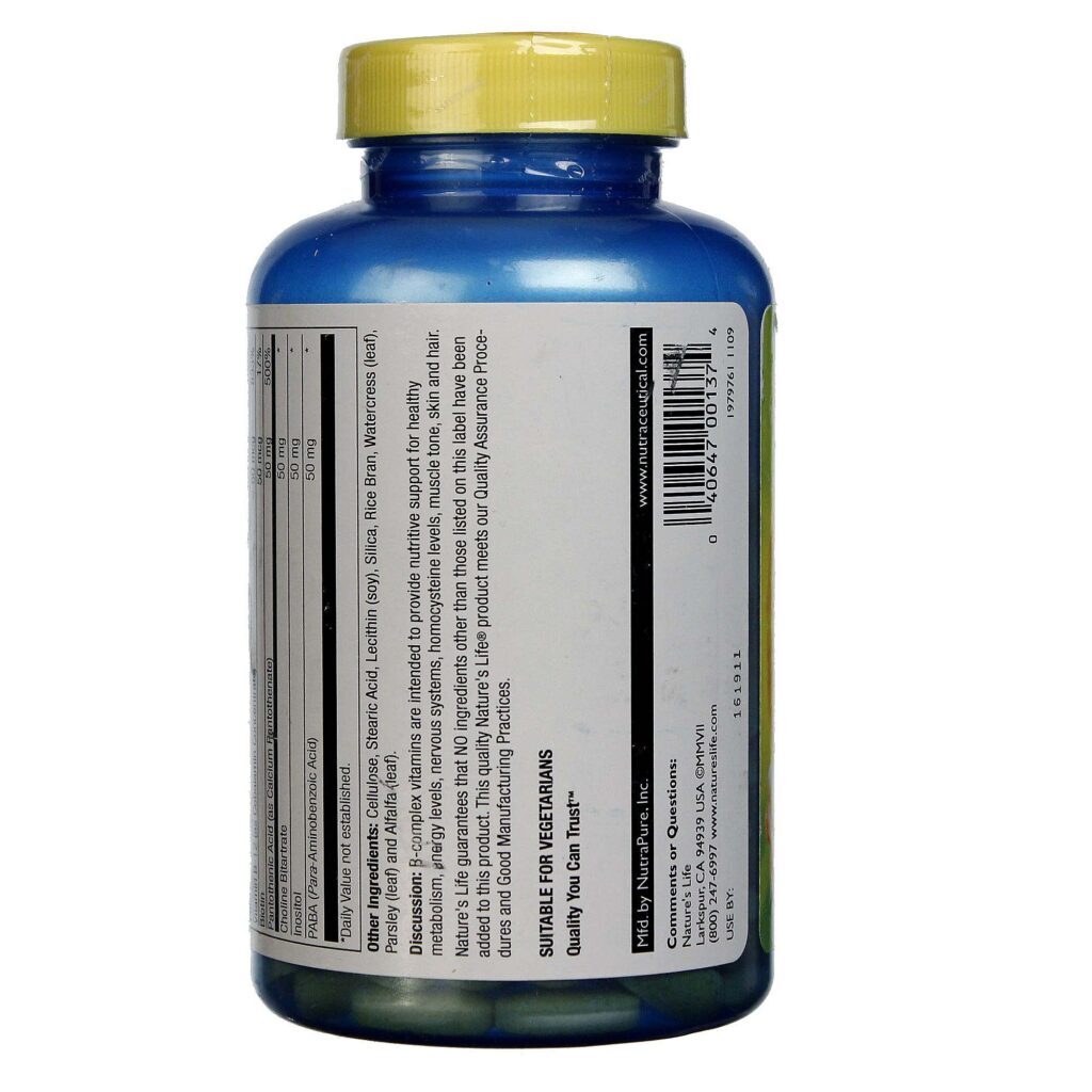 Nature's Life Complexo B 50 mg - Energia e Bem-Estar com 250 Tabletes - Imagem 3