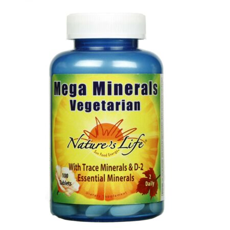 Nature's Life, Mega Minerais Vegetariano - 100 Tabletes