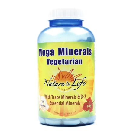 Nature's Life, Mega Minerais Vegetariano - 250 Comprimidos