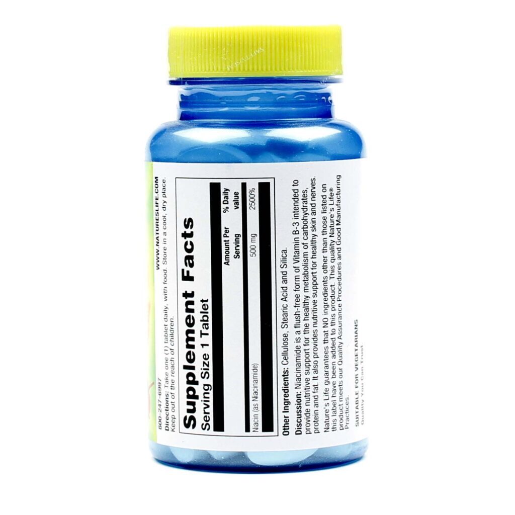 Nature's Life Niacinamida 500 mg - 100 Tabletes: Vitalidade e Bem-Estar Diário - Imagem 2