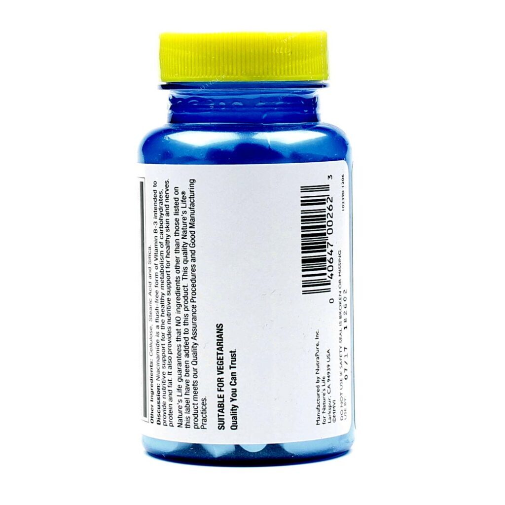 Nature's Life Niacinamida 500 mg - 100 Tabletes: Vitalidade e Bem-Estar Diário - Imagem 3