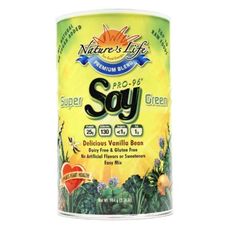 Nature's Life, Pro-96® Proteína de Soja Super Verde, Sabor Baunilha - 948 g (2.18 lbs)