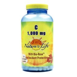 Nature’s Life Vitamina C 1000 mg 250 Cápsulas Vegetarianas – Imunidade e Saúde Antioxidante