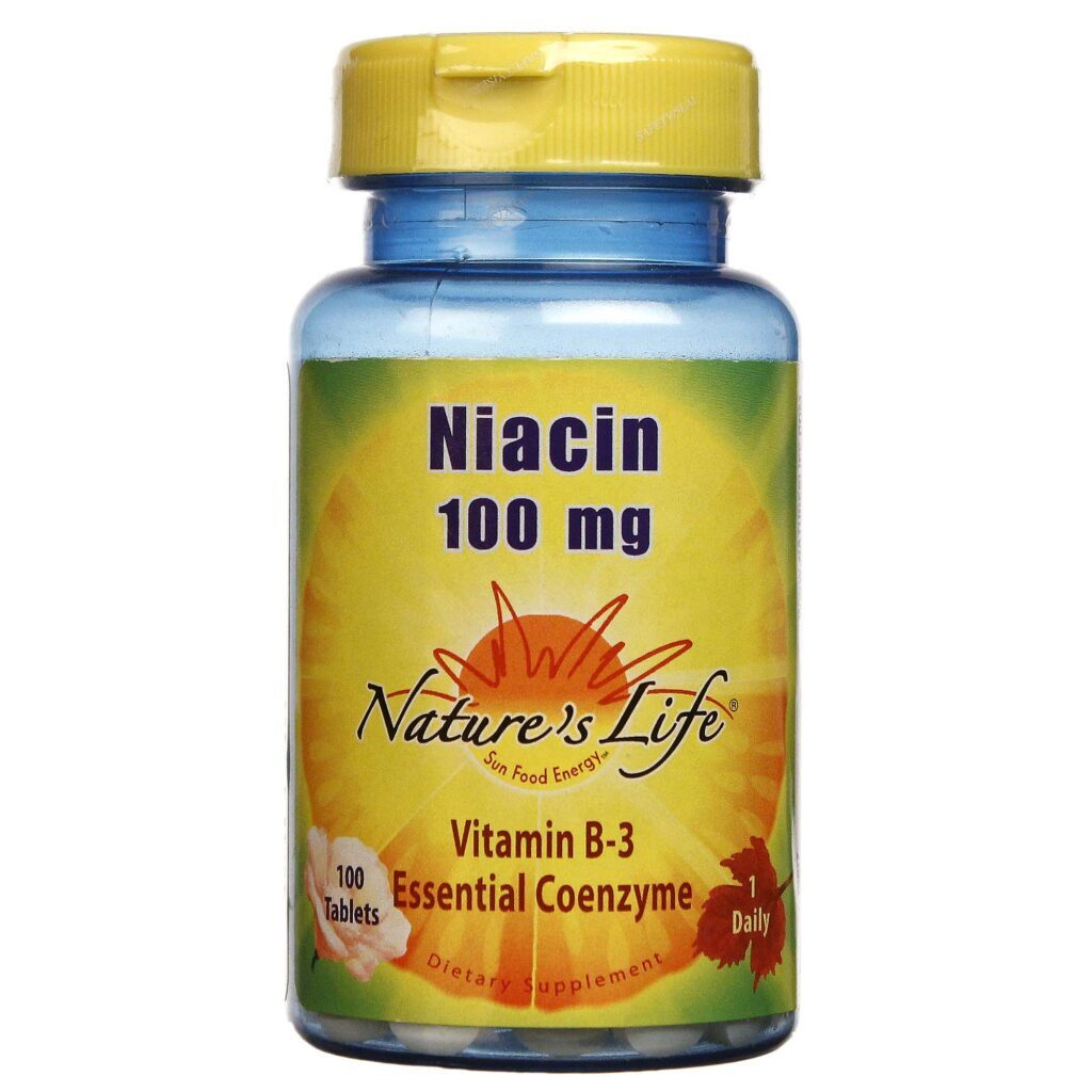 Nature's Life Niacina 100mg: Vitamina B3 Essencial para Saúde e Bem-Estar - 100 Tabletes